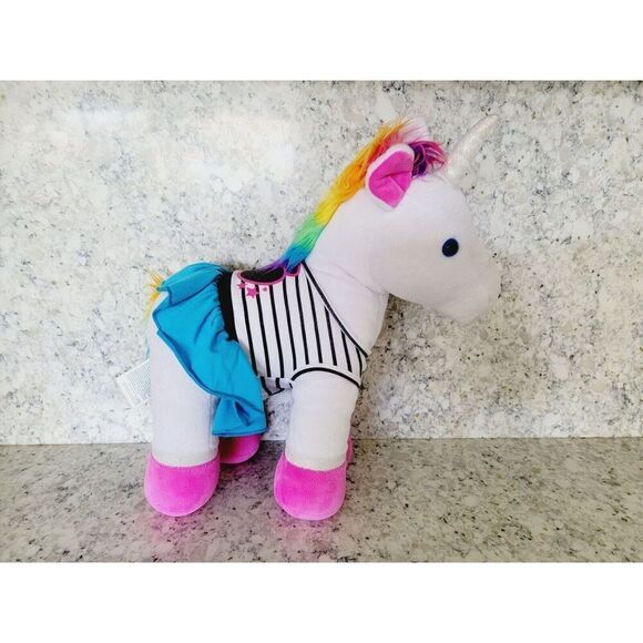 Build A Bear Plush Craze Rainbow White Unicorn Multi-Color Mane-Tail 14" - Picture 2 of 8